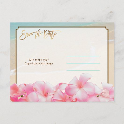 PixDezines/save the date/ hawaii Aankondigingskaart (Achterkant)