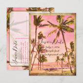 PixDezines/save the date/ hawaii Aankondigingskaart (Voorkant / Achterkant)