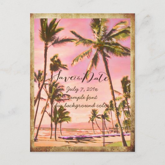 PixDezines/save the date/ hawaii Aankondigingskaart (Voorkant)
