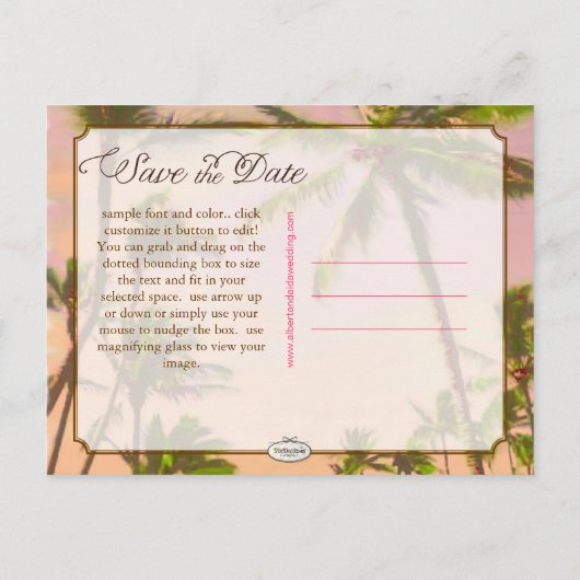 PixDezines/save the date/ hawaii Aankondigingskaart (Achterkant)