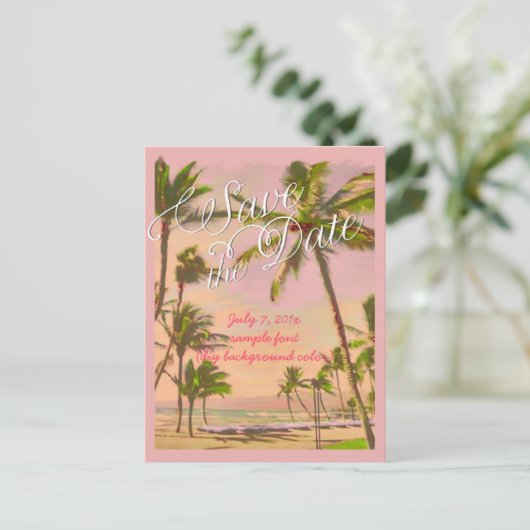 PixDezines/save the date/ hawaii Aankondigingskaart (Staand voorkant)