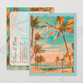 PixDezines/save the date/ hawaii Aankondigingskaart (Voorkant / Achterkant)