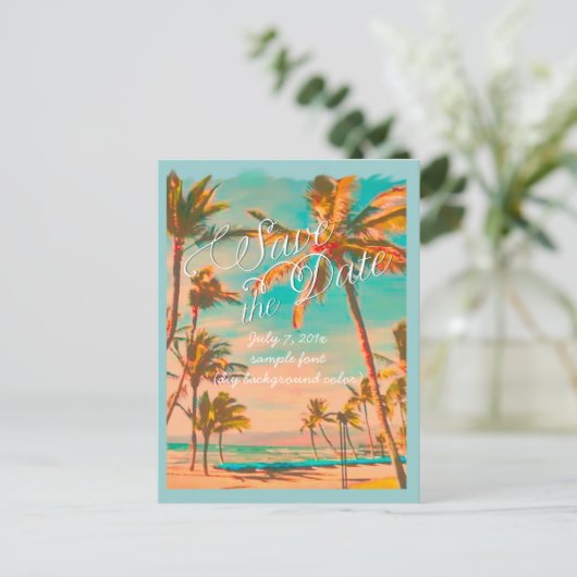 PixDezines/save the date/ hawaii Aankondigingskaart (Staand voorkant)