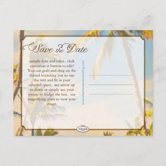 PixDezines/save the date/ hawaii Aankondigingskaart (Achterkant)