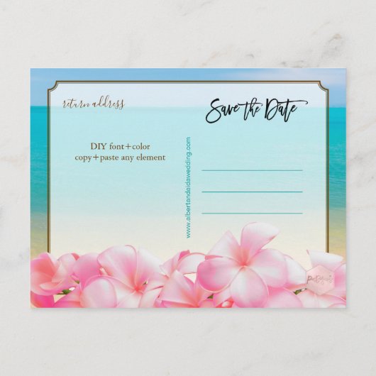 PixDezines/save the date/ hawaii Aankondigingskaart (Achterkant)