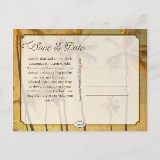 PixDezines/save the date/ hawaii Aankondigingskaart (Achterkant)