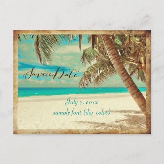 PixDezines SAVE THE DATE/ HAWAII Aankondigingskaart (Voorkant)