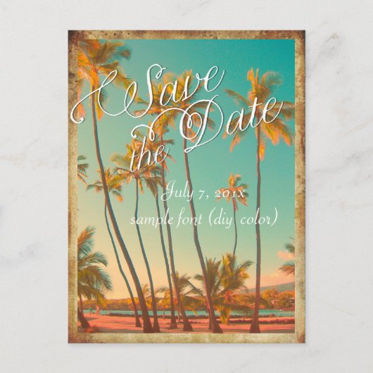 PixDezines/save the date/ hawaii Aankondigingskaart (Voorkant)