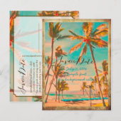 PixDezines/save the date/ hawaii Aankondigingskaart (Voorkant / Achterkant)