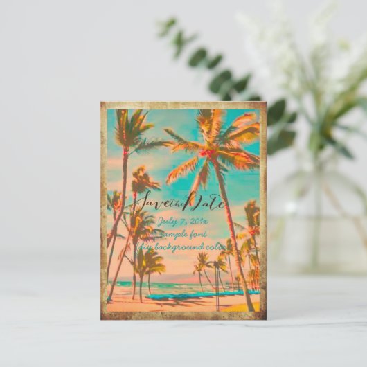 PixDezines/save the date/ hawaii Aankondigingskaart (Staand voorkant)