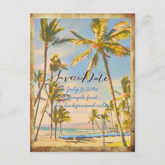 PixDezines/save the date/ hawaii Aankondigingskaart (Voorkant)