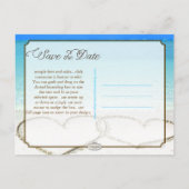 PixDezines/save the date/hearts/sand Aankondigingskaart (Achterkant)