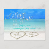 PixDezines/save the date/hearts/sand Aankondigingskaart (Voorkant)