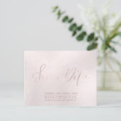 PixDezines Save the Date/Iridescent Blush Pink Briefkaart (Staand voorkant)