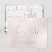 PixDezines Save the Date/Iridescent Blush Pink Briefkaart (Voorkant / Achterkant)