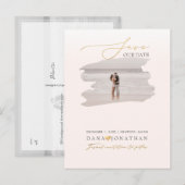 PixDezines Save the Date Luxe Script DIY Kleur Briefkaart (Voorkant / Achterkant)