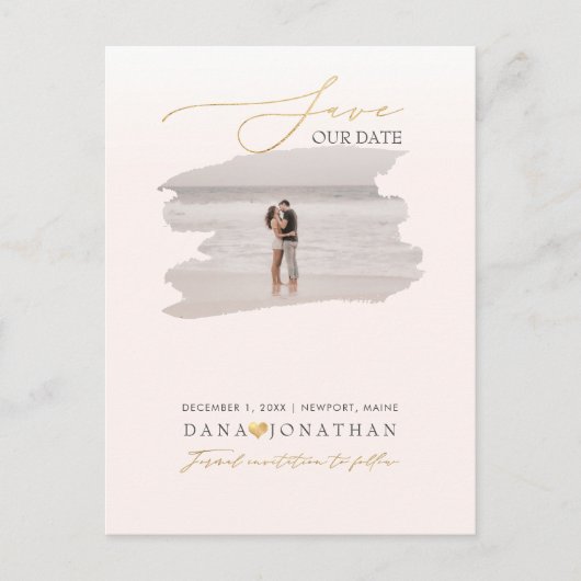 PixDezines Save the Date Luxe Script DIY Kleur Briefkaart (Voorkant)