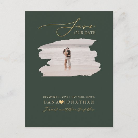 PixDezines Save the Date Luxe Script DIY Kleur Briefkaart (Voorkant)