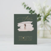 PixDezines Save the Date Luxe Script DIY Kleur Briefkaart (Staand voorkant)