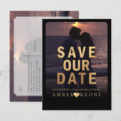 PixDezines Save the Date/Nepgoud Aankondigingskaart (Voorkant / Achterkant)