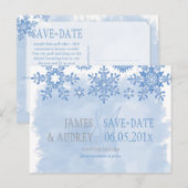 PixDezines/save the date/snowflakes Aankondigingskaart (Voorkant / Achterkant)
