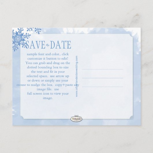 PixDezines/save the date/snowflakes Aankondigingskaart (Achterkant)