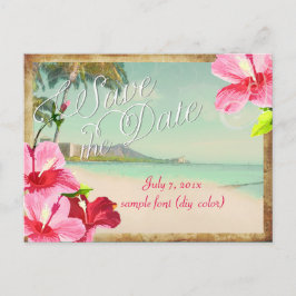 PixDezines/save the date/ tropisch strand Aankondigingskaart