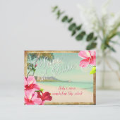 PixDezines/save the date/ tropisch strand Aankondigingskaart (Staand voorkant)