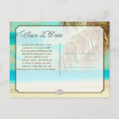 PixDezines/save the date/ tropisch strand Aankondigingskaart (Achterkant)