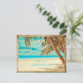 PixDezines/save the date/ tropisch strand Aankondigingskaart (Staand voorkant)