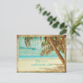 PixDezines/save the date/ tropisch strand Aankondigingskaart (Staand voorkant)