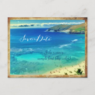 PixDezines/save the date/vintage hanauma baai Aankondigingskaart