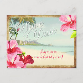 PixDezines/save the date/vintage waikiki Aankondigingskaart