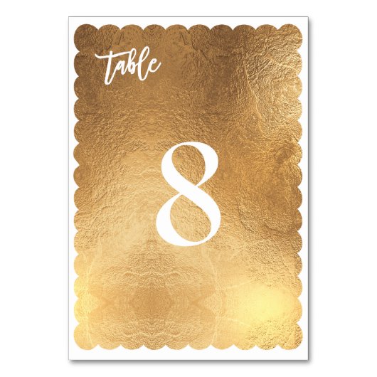 PixDezines Scallop Faux Gold/Antiek/Table No. Kaart (Voorkant)