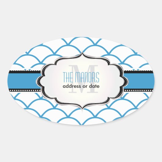 PixDezines schaalt trellis/DIY kleuren Ovale Sticker (Voorkant)