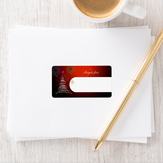 PixDezines Schets Kerstboom Etiket (Insitu)