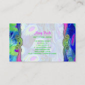 PixDezines schilderde pauw/kobalt+emerald Visitekaartje (Achterkant)