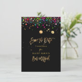 PixDezines Schitterende Regenboog Mitzvah Save the Date (Staand voorkant)