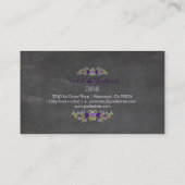 PixDezines schoolbord+Petite Fleurs Visitekaartje (Achterkant)