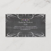 PixDezines schoolbord+petite fleurs Visitekaartje (Achterkant)