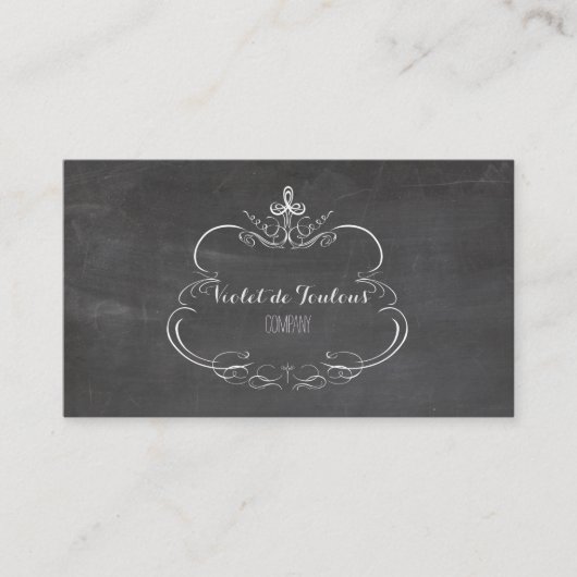 PixDezines schoolbord+petite fleurs Visitekaartje (Voorkant)