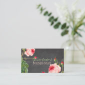 PixDezines schoolbord/ Rozen Visitekaartje (Staand voorkant)