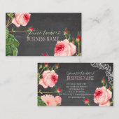 PixDezines schoolbord/ Rozen Visitekaartje (Voorkant / Achterkant)