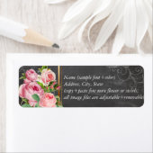 PixDezines schoolbord+vintage rozen Etiket (Insitu)