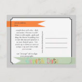 PixDezines seafoam + sinaasappel de datum opslaan Aankondigingskaart (Achterkant)