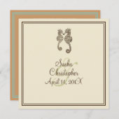 PixDezines seahorse/brown/blue/DIY background Kaart (Voorkant / Achterkant)