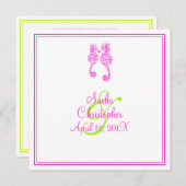 PixDezines seahorse/kalk green/roze/DIY background Kaart (Voorkant / Achterkant)