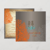 PixDezines  Seahorse+koral Kaart (Voorkant / Achterkant)