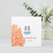 PixDezines  Seahorse+koral Kaart (Staand voorkant)