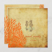 PixDezines  Seahorse+koral Kaart (Voorkant / Achterkant)